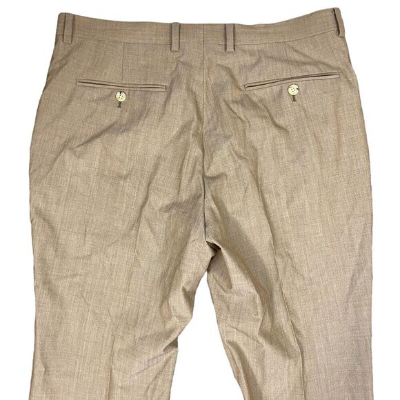 Indochino Men's Brown Wool Flat Front Dress Work Career Trouser Pants W36 L30 - Picture 6 of 6